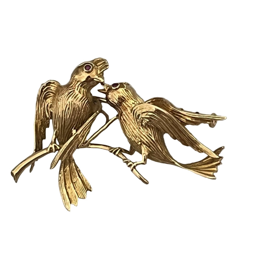 Broche Oiseaux en or jaune - Castafiore