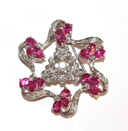 Broche Or Blanc Motif Fleur Tourbillonnant - Castafiore