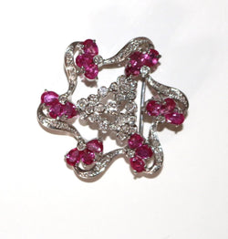 Broche Or Blanc Motif Fleur Tourbillonnant - Castafiore