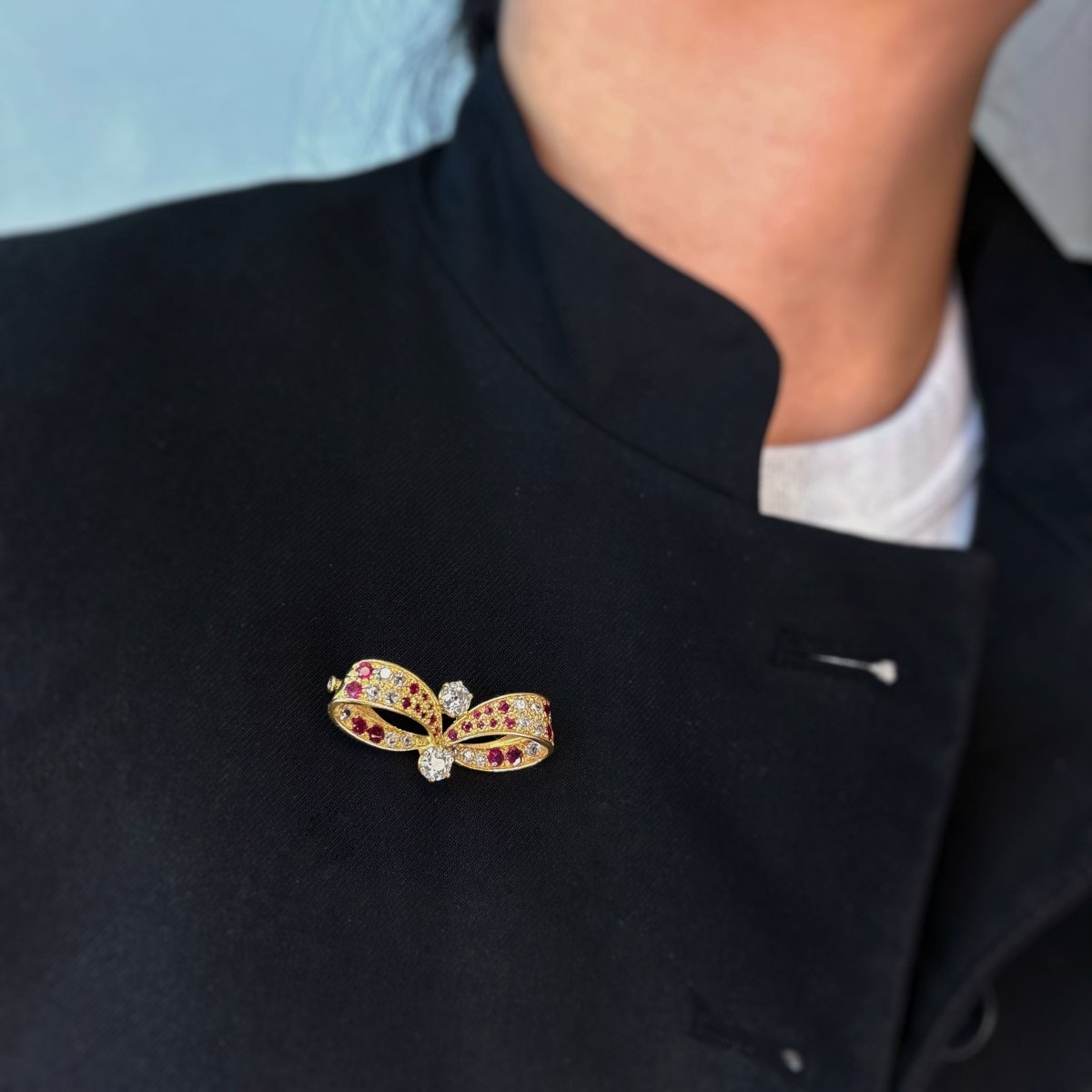 Broche - Or jaune, Diamants & Rubis - Castafiore