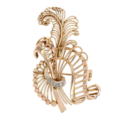 Broche or jaune et diamants vintage - Castafiore