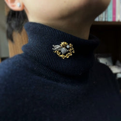 Broche - Or jaune, Platine & Diamants - Castafiore