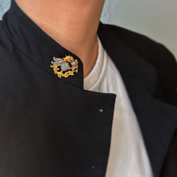 Broche - Or jaune, Platine & Diamants - Castafiore