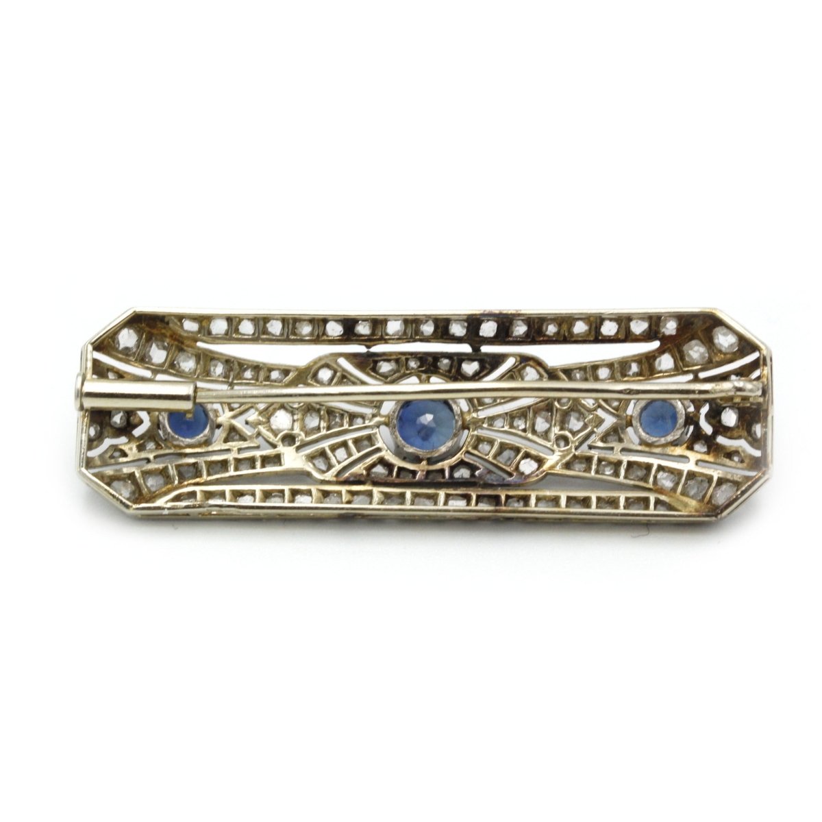 Broche - Or, Platine, Diamants & Saphirs - Castafiore