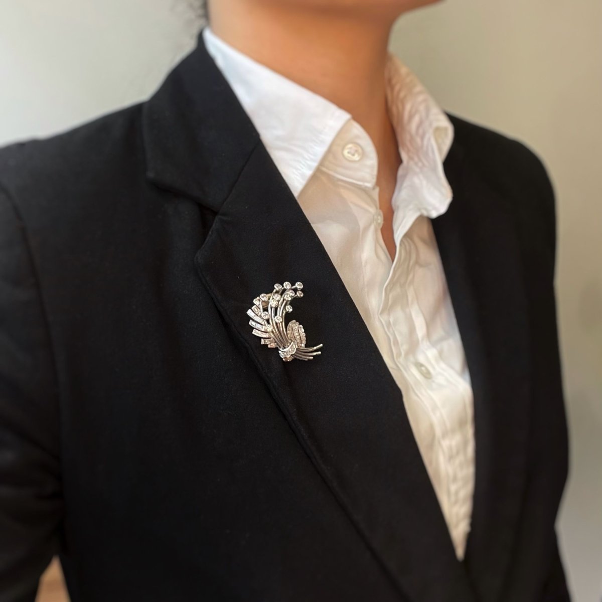 Broche - Or, Platine et diamants