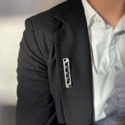 Broche - Or, Platine, Saphirs & Diamants