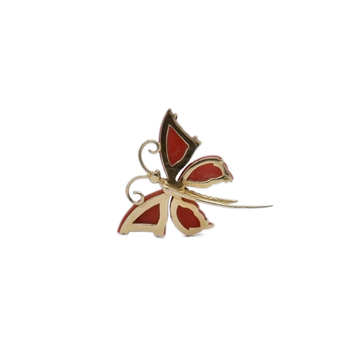 Broche papillon en or jaune - Castafiore
