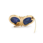 Broche papillon en or, lapis - lazuli et jaspe - Castafiore