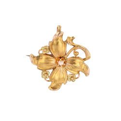 Broche Pendentif ancienne or et perle fine