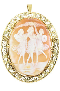 BROCHE PENDENTIF CAMÉE ART NOUVEAU - Castafiore