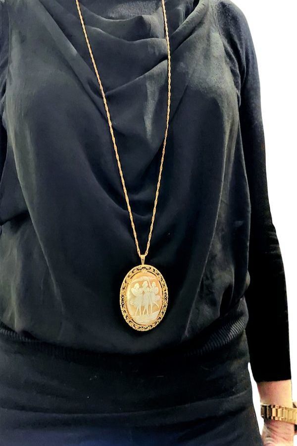 BROCHE PENDENTIF CAMÉE ART NOUVEAU - Castafiore