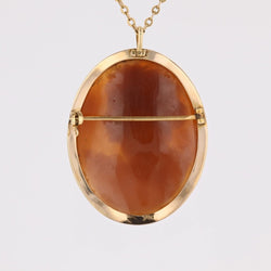 Brooch cameo pendant yellow gold