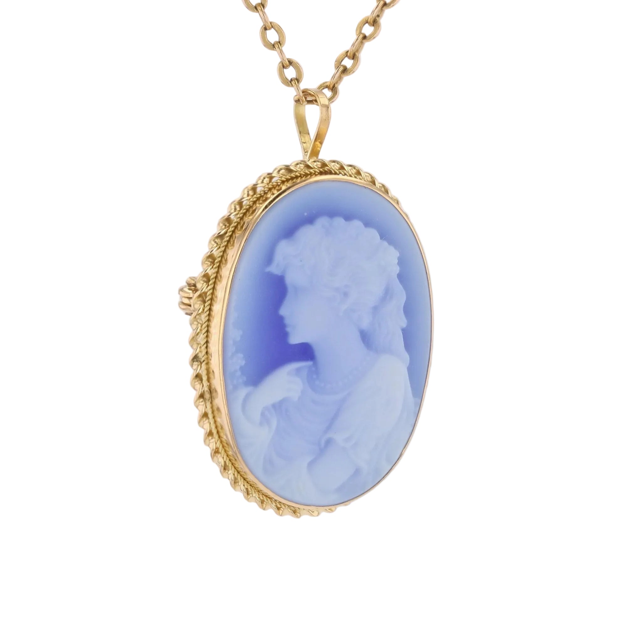 Brooch glass paste cameo pendant