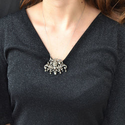 Broche Pendentif en or blanc, or rose, argent et diamants - Castafiore