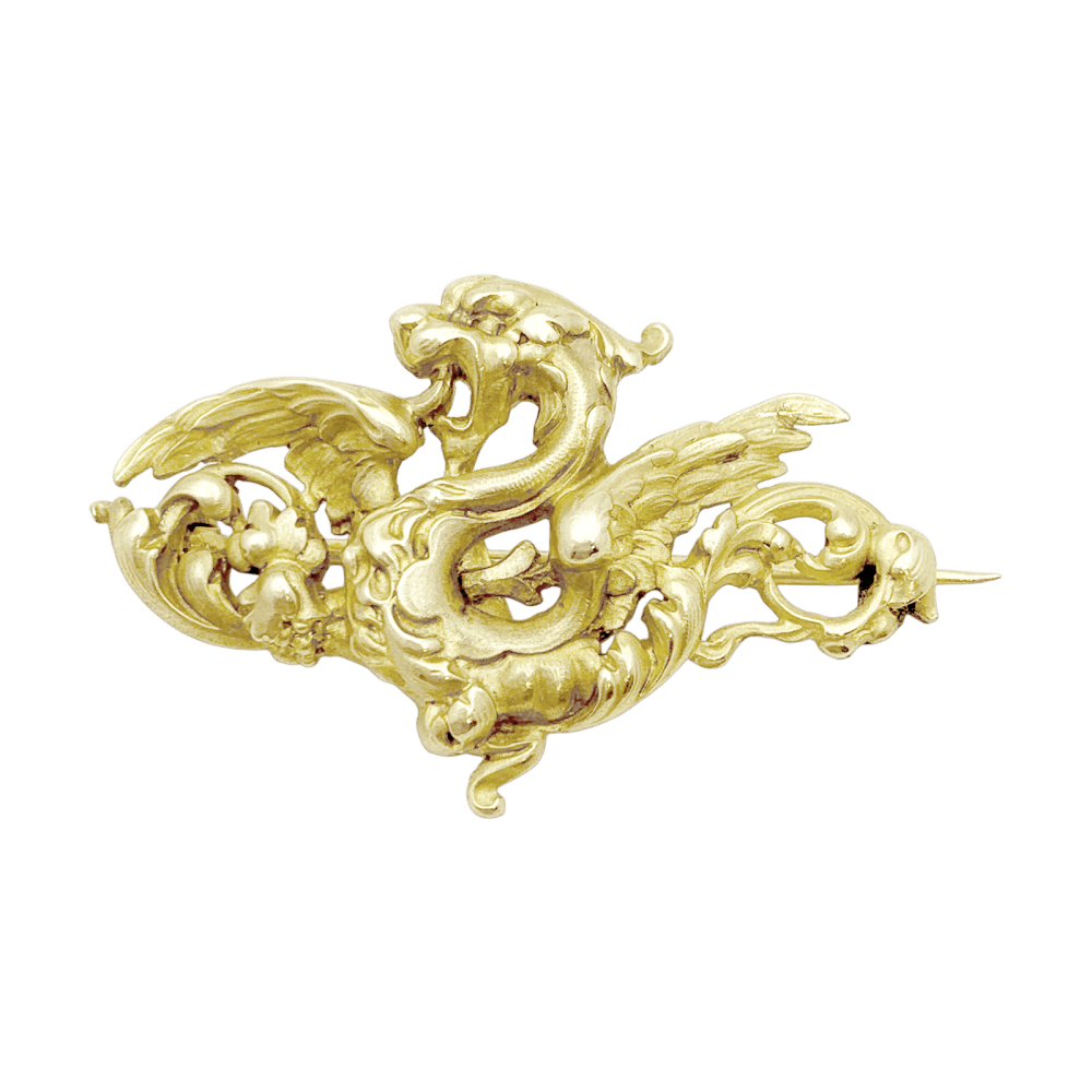Brooch Chimera in yellow gold.