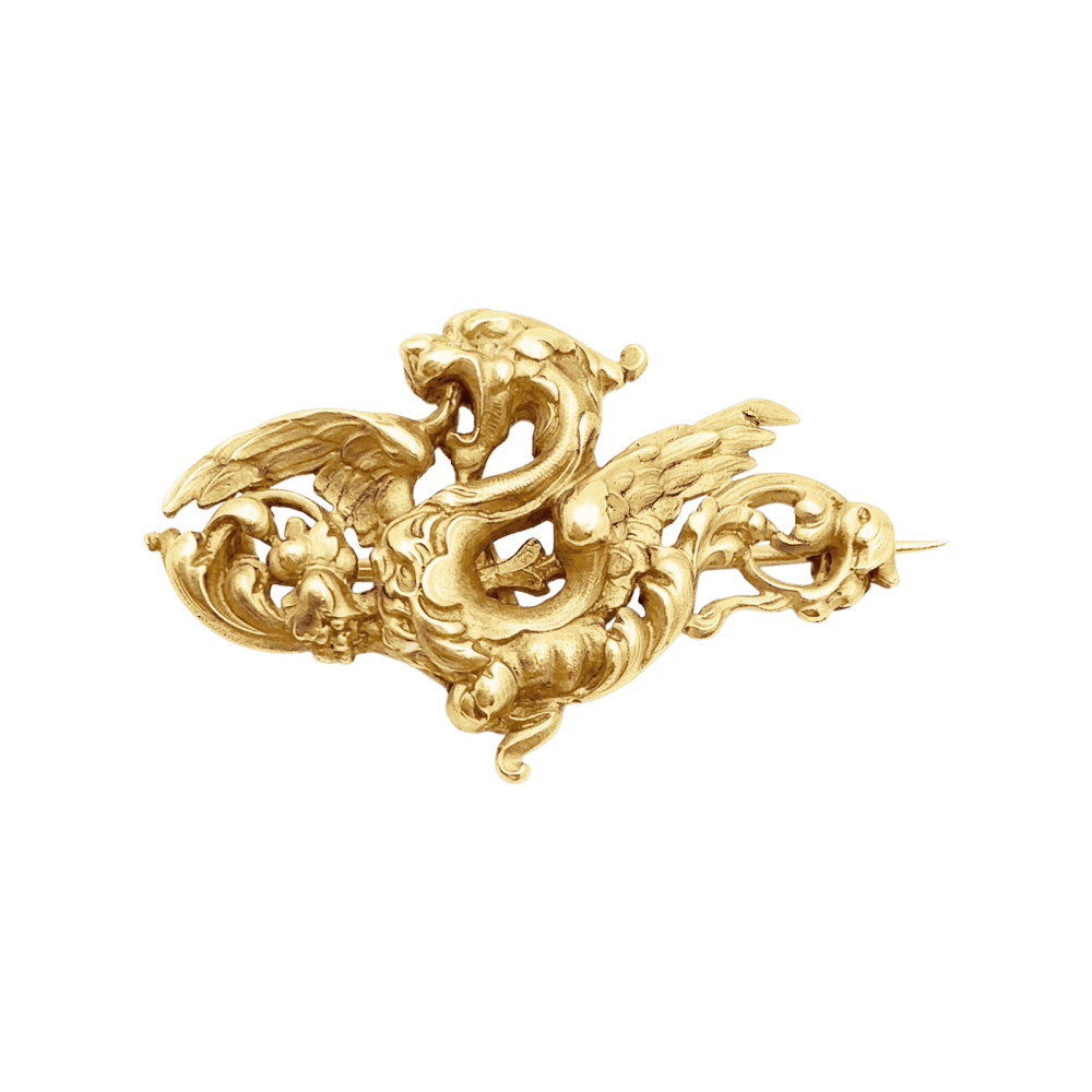 Brooch Chimera in yellow gold.
