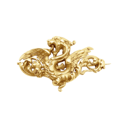 Brooch Chimera in yellow gold.