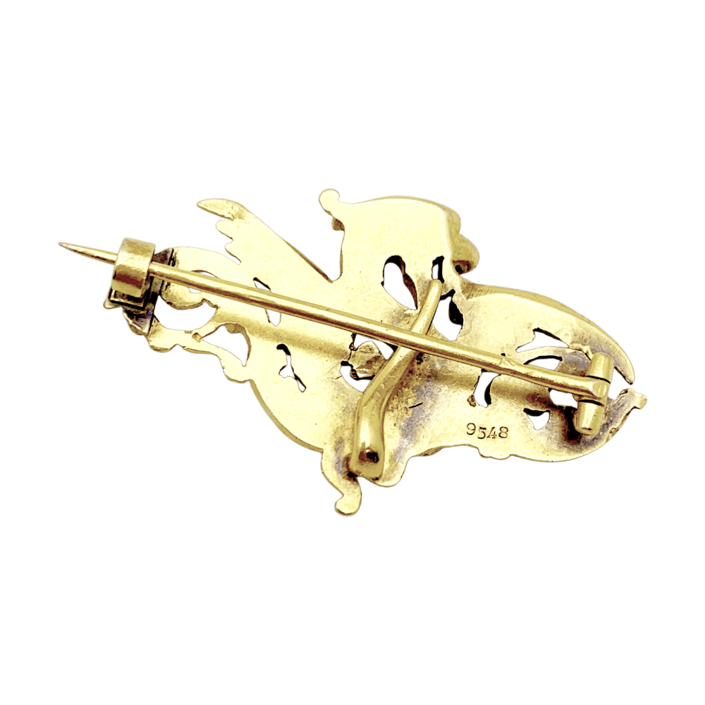 Brooch Chimera in yellow gold.