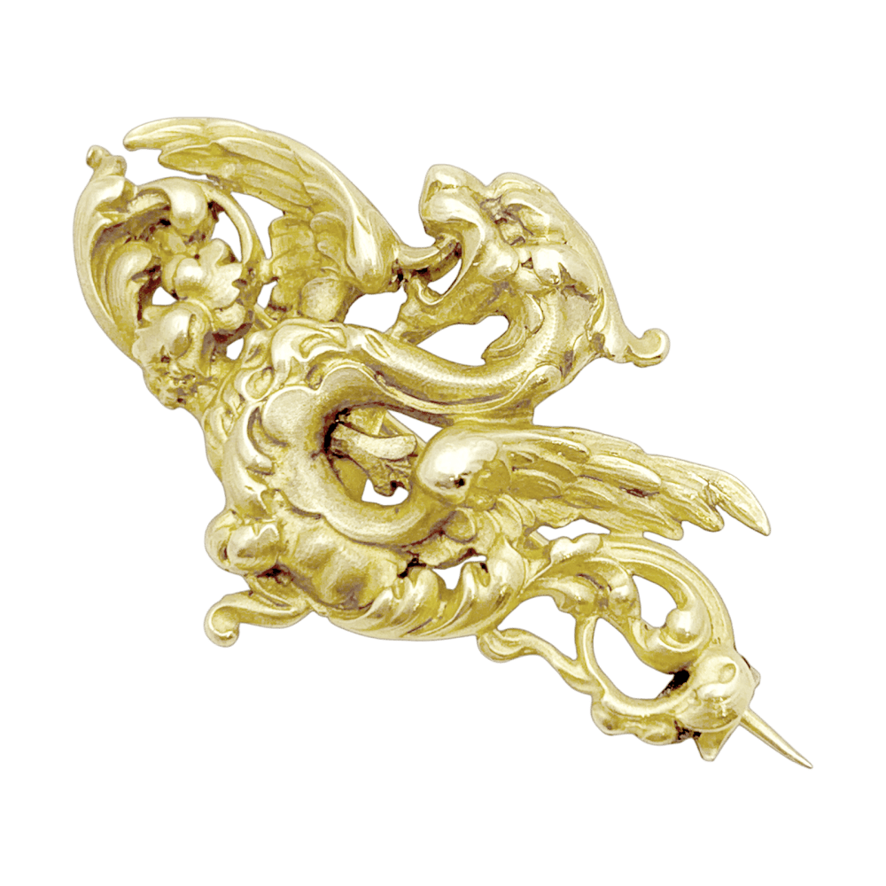 Brooch Chimera in yellow gold.