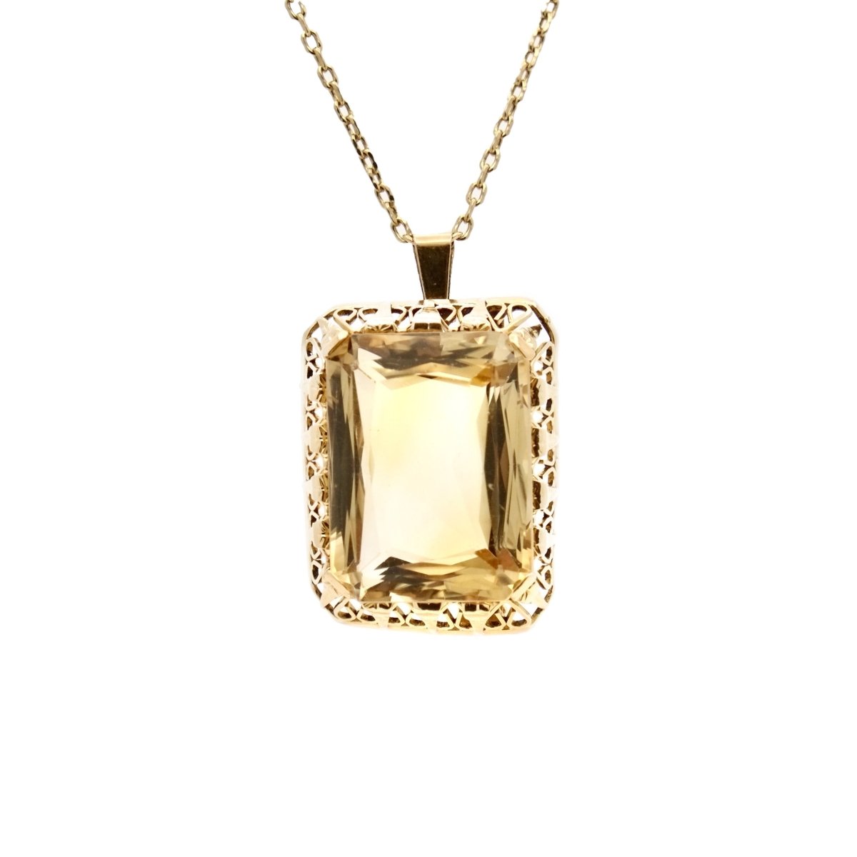 Broche pendentif en or jaune et citrine - Castafiore