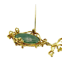 Broche Pendentif en or jaune, perle et jade - Castafiore