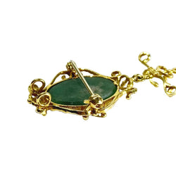 Broche Pendentif en or jaune, perle et jade - Castafiore