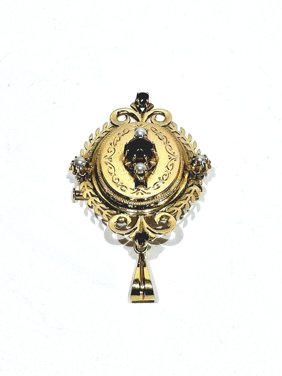 Broche pendentif en or rose, Napoléon III - Castafiore