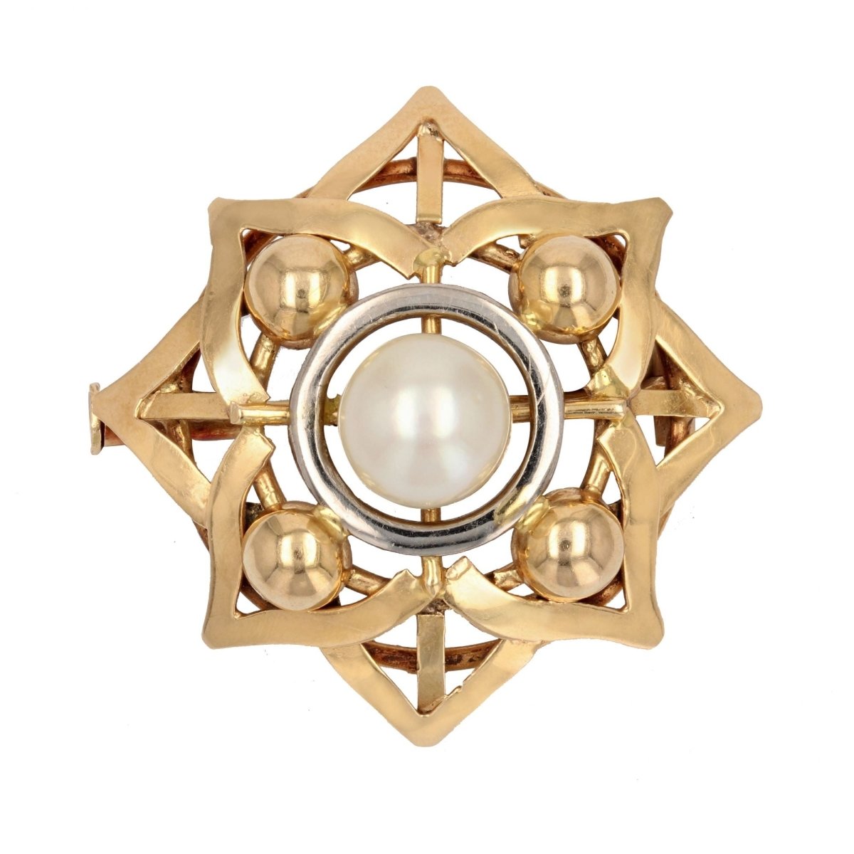 Broche perle et or - Castafiore