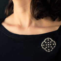 Broche perles fines et diamants Belle Epoque - Castafiore