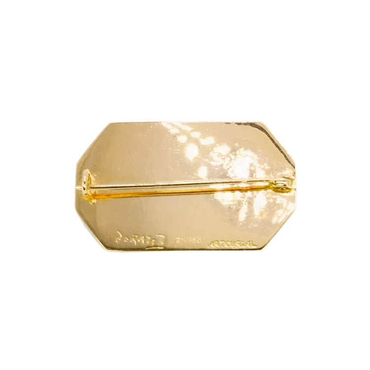 Broche Piero Dorazio Artcurial or jaune lapis - lazuli turquoise - Castafiore