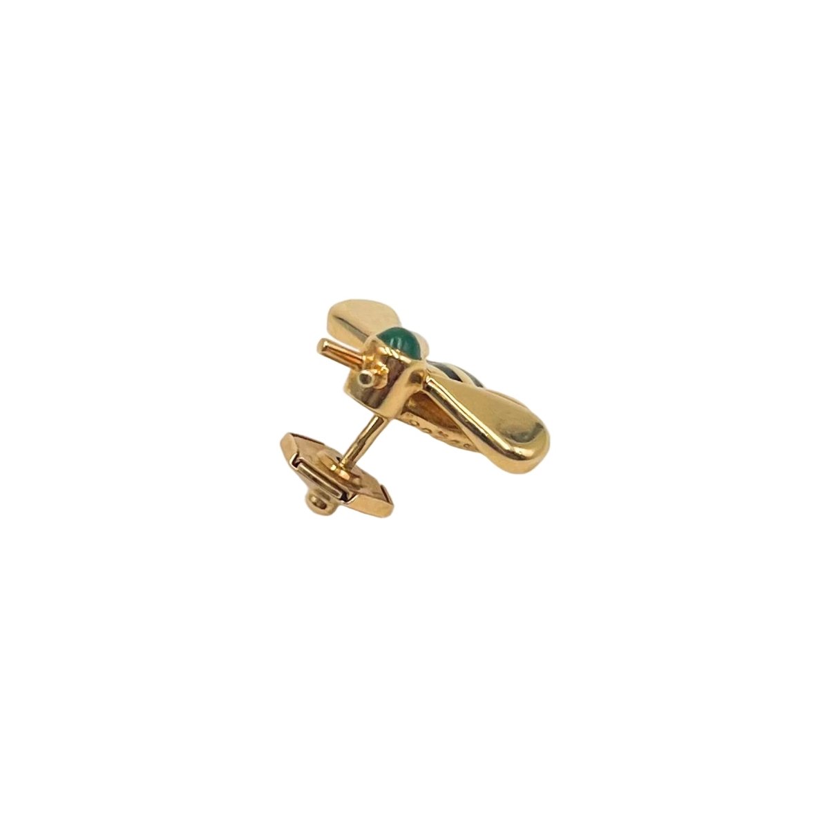 Broche Pin CARTIER "Abeille" en or jaune, émail et émeraude - Castafiore