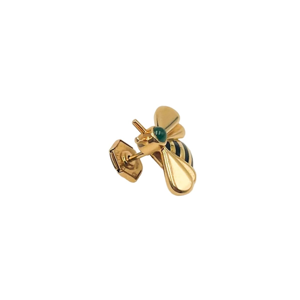 Broche Pin CARTIER "Abeille" en or jaune, émail et émeraude - Castafiore