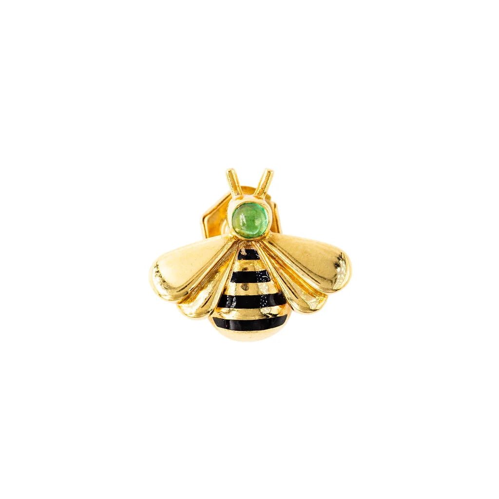 Broche Pin CARTIER "Abeille" en or jaune, émail et émeraude - Castafiore