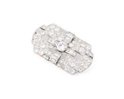 Broche plaque en platine et diamants - Castafiore