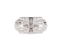 Broche plaque en platine et diamants - Castafiore