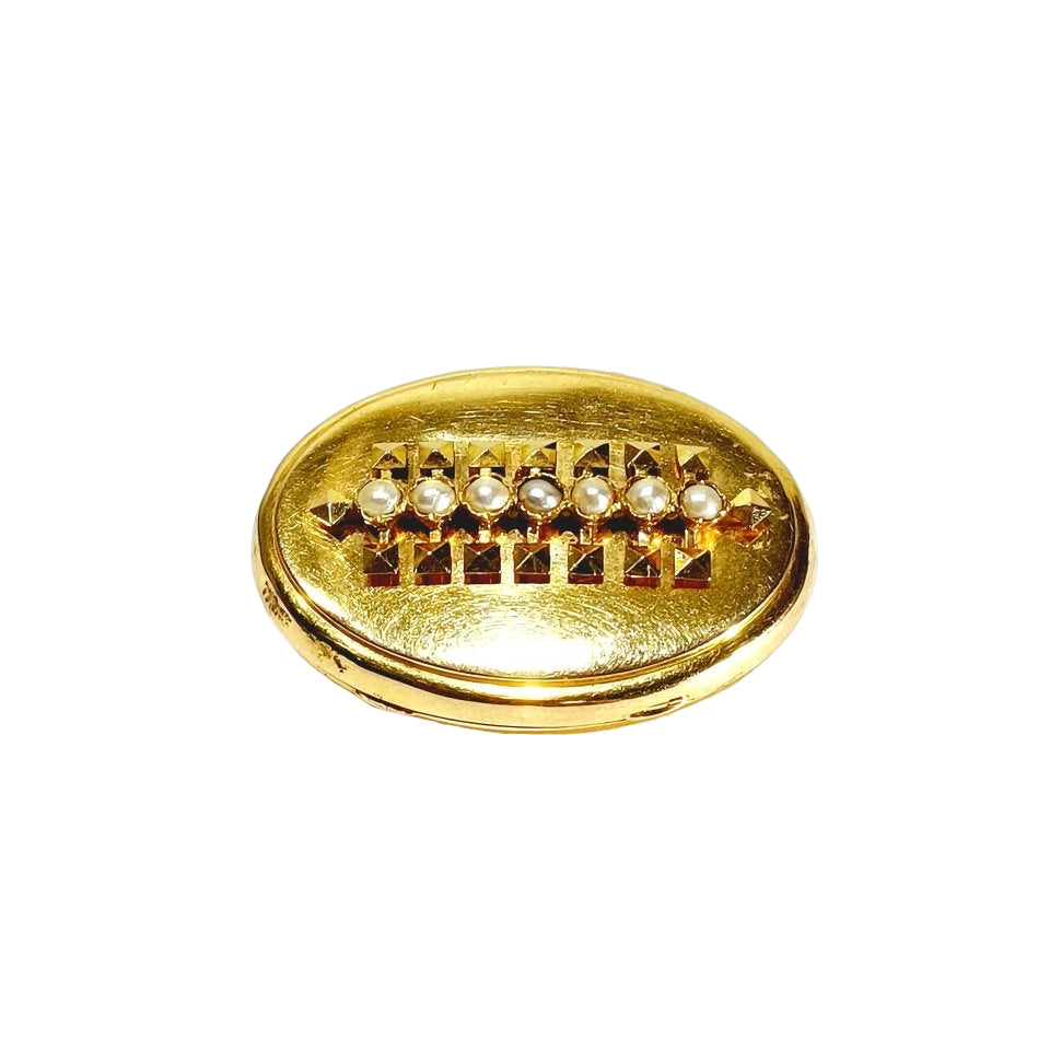 Broche PORTE Photo en or rose et perles - Castafiore