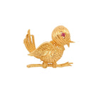 Broche poussin MELLERIO en or jaune et rubis - Castafiore