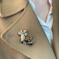 Broche Ruban en or jaune et diamants - Castafiore