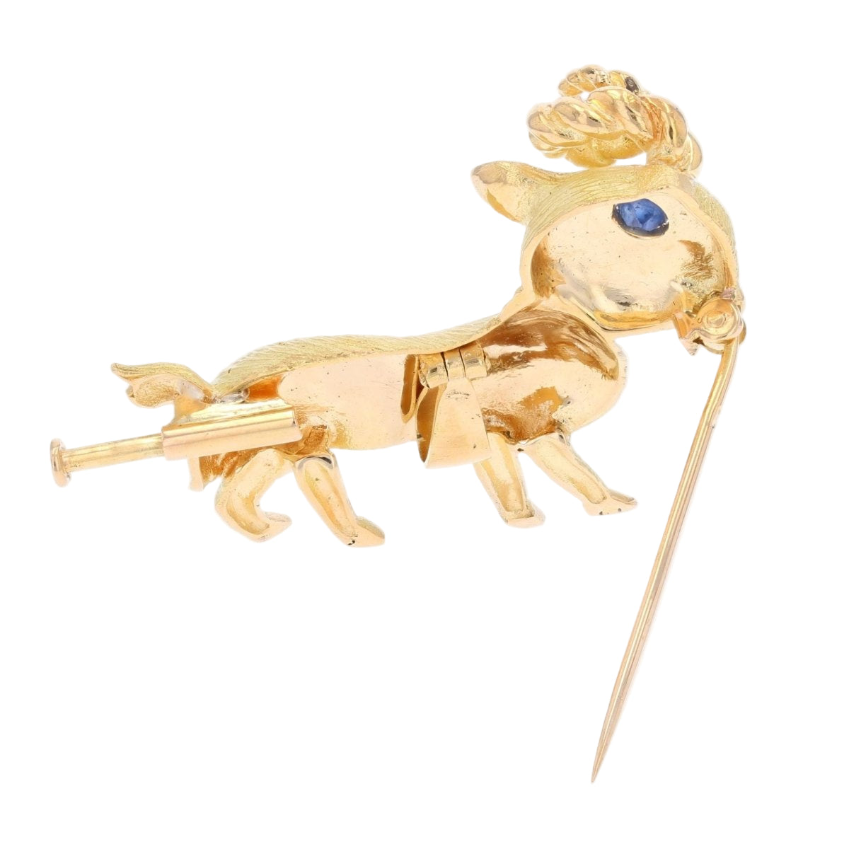 Broche Saphir bélier en or jaune - Castafiore