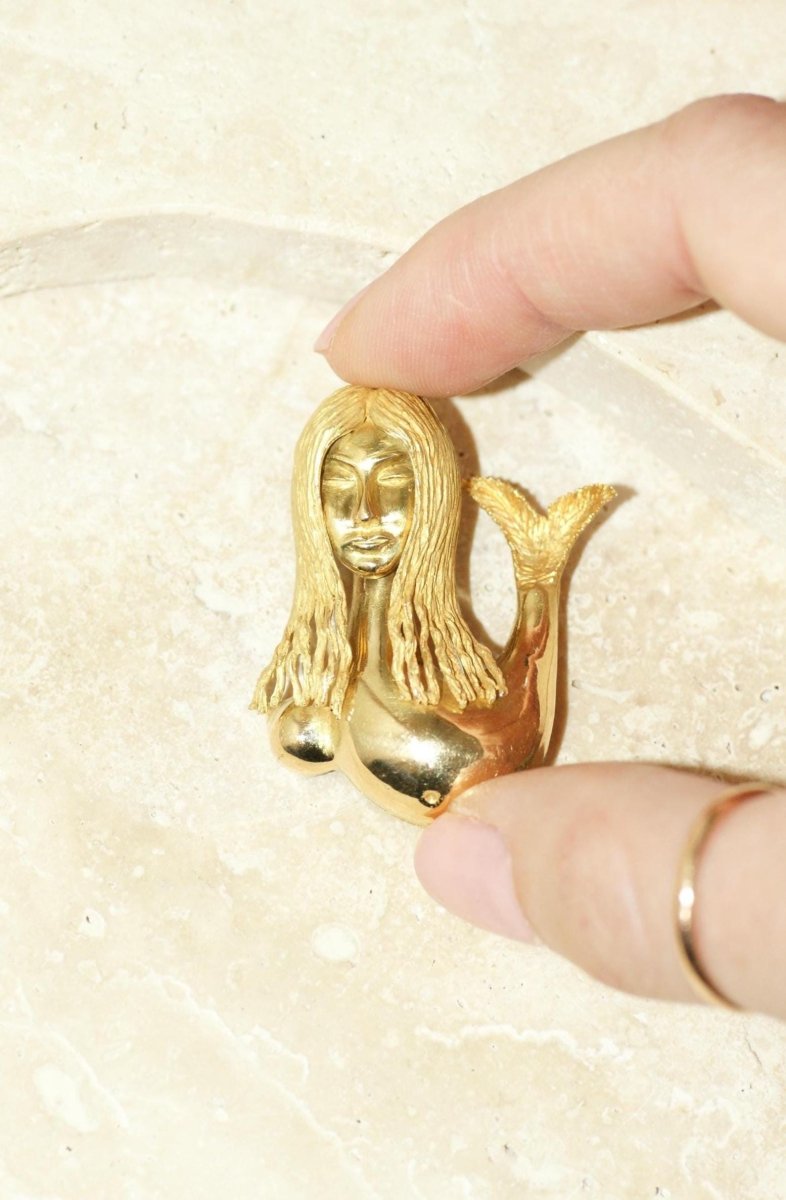 Broche Sirène Jean Cocteau pour Fred en Or Jaune - Castafiore