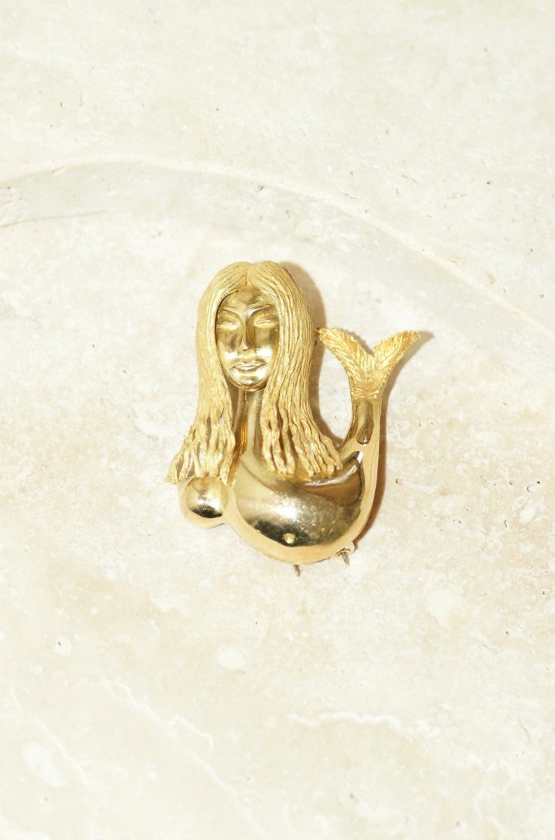 Broche Sirène Jean Cocteau pour Fred en Or Jaune - Castafiore