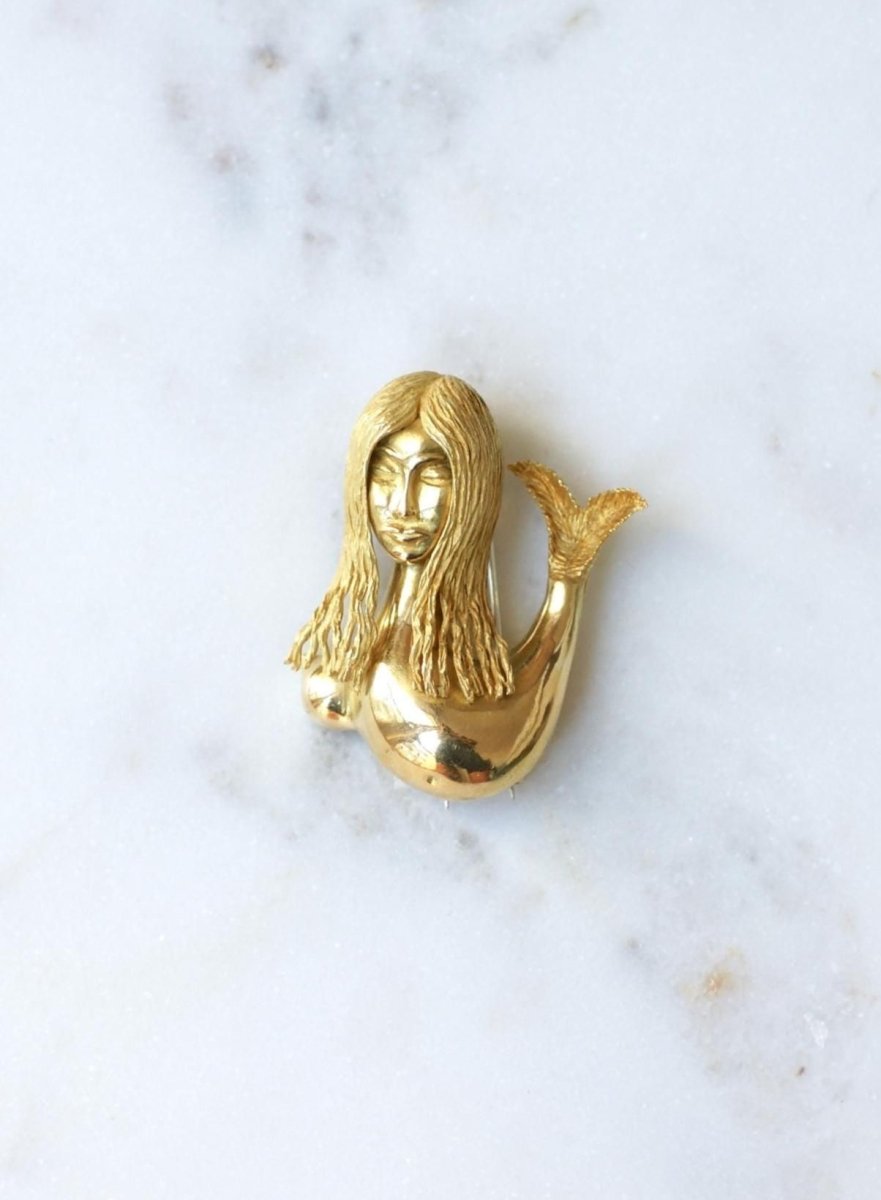 Broche Sirène Jean Cocteau pour Fred en Or Jaune - Castafiore