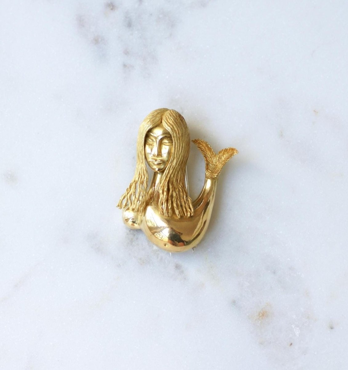 Broche Sirène Jean Cocteau pour Fred en Or Jaune - Castafiore