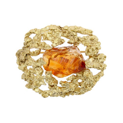 Broche STERN Citrine brute en or jaune - Castafiore