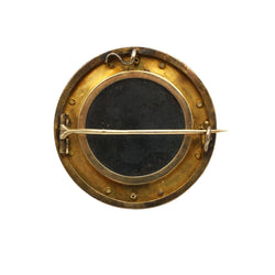 Broche URANIE Pendentif en or jaune émail noir agate émeraudes diamants - Castafiore