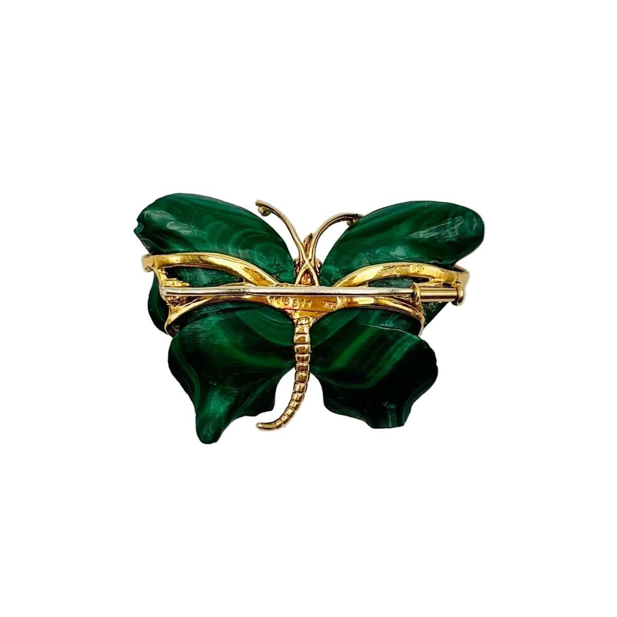 Broche VAN CLEEF & ARPELS en or jaune, malachite et diamants