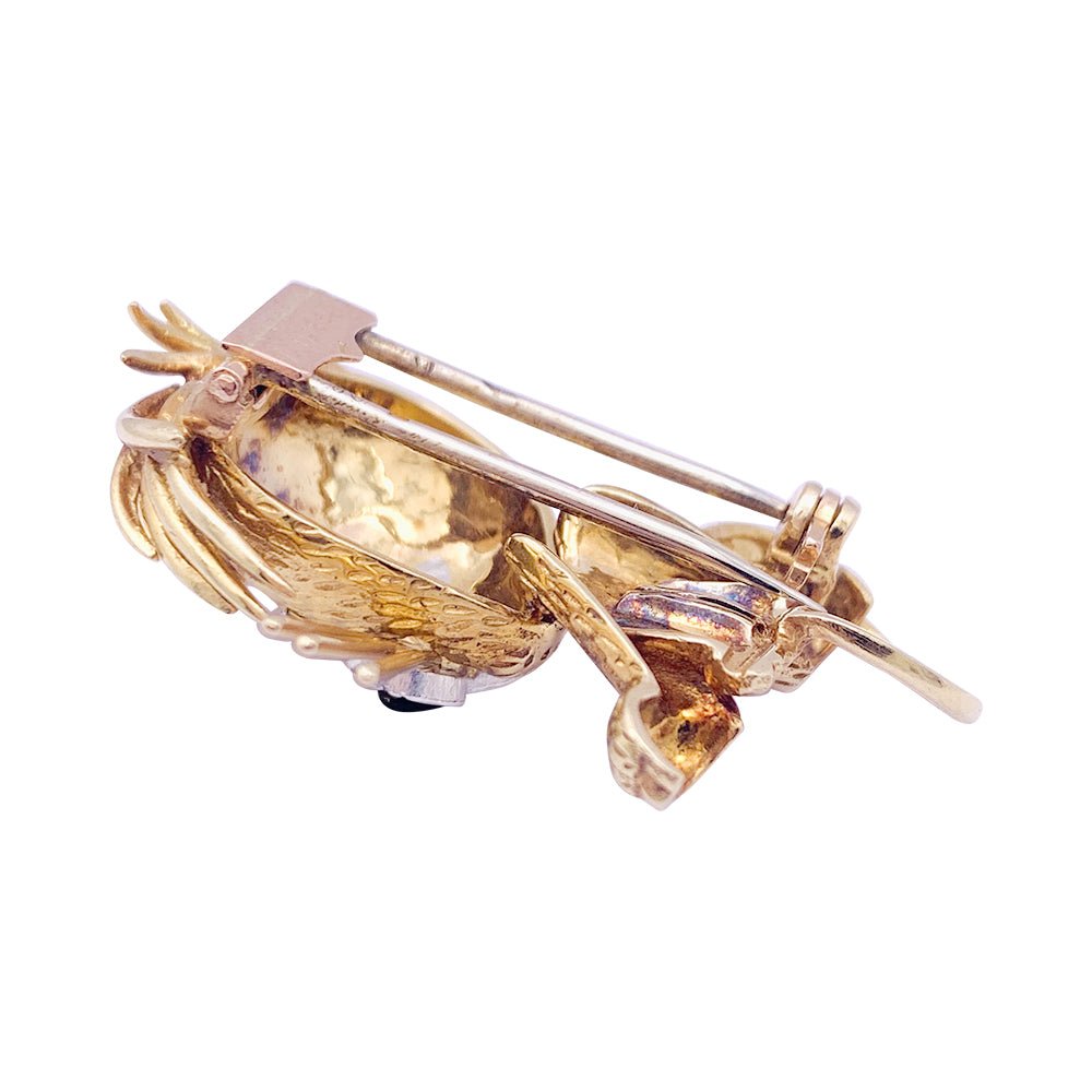 Broche Van Cleef & Arpels, "Lion ébouriffé", en or jaune, diamants, émeraudes et émail. - Castafiore