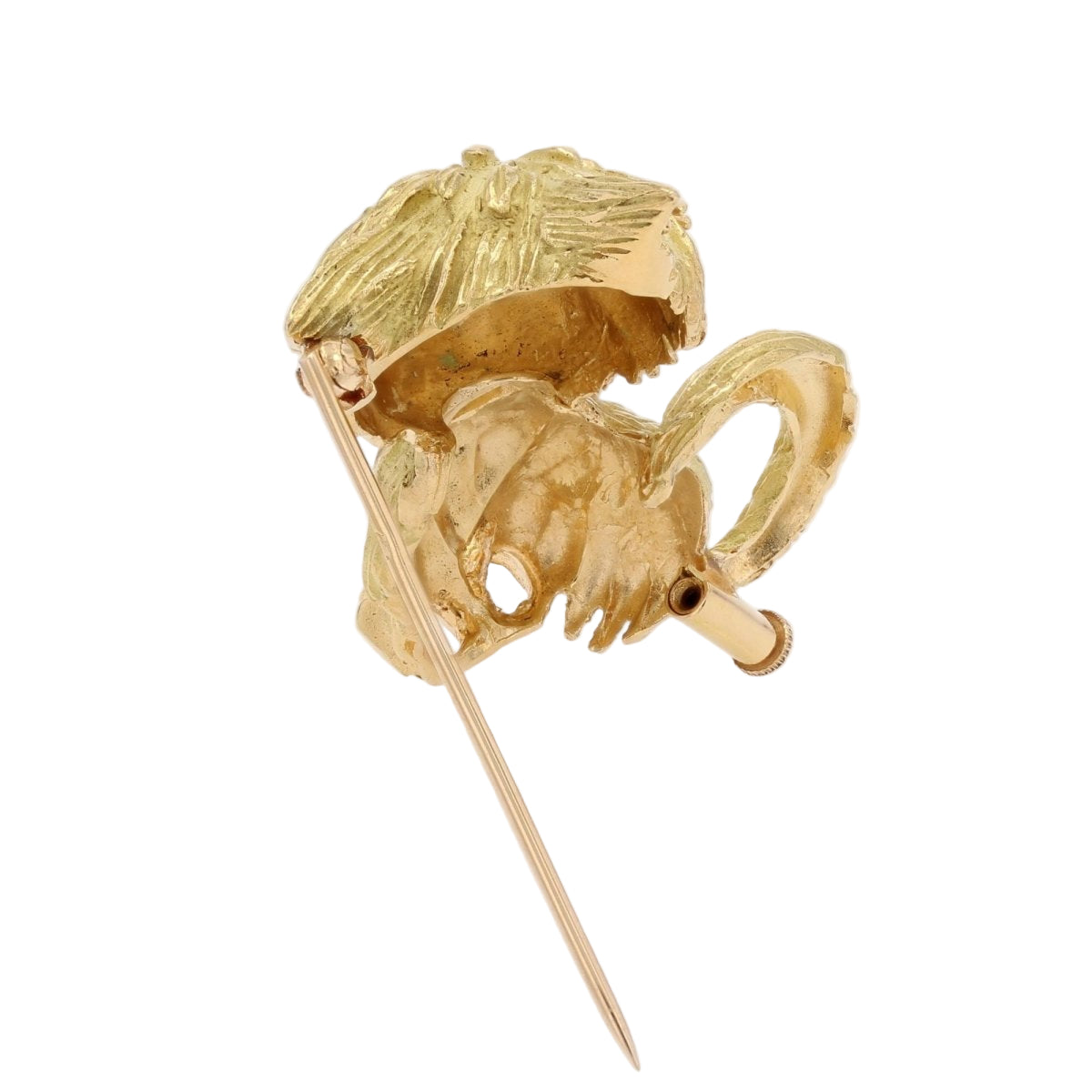 Broche vintage chat en or jaune - Castafiore