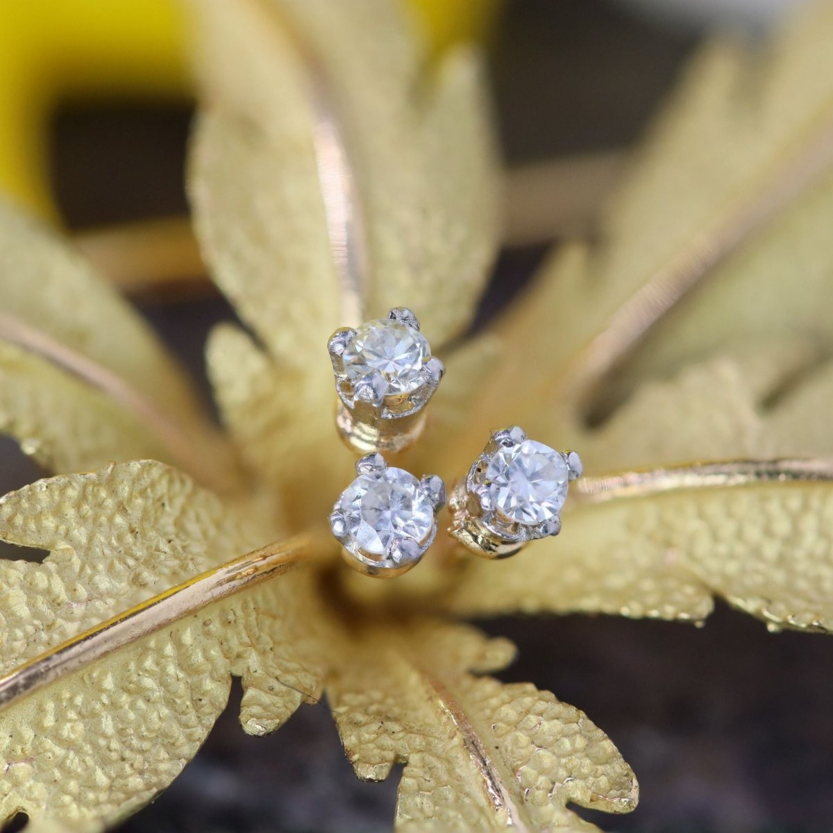 Brooch in amati gold and diamonds