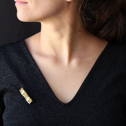 Broche VINTAGE Fagots en or jaune et diamants - Castafiore